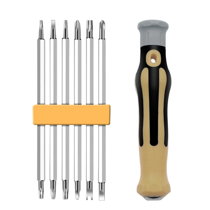 

Multi-Bit Screwdriver Set with Handle Screwdriver with Double End Bits Manual Drop ship