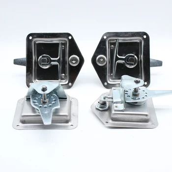 4 x Trailer Door Latch T-Handle Locking Stainless Steel Camper RV Truck Toolbox with 8 Keys 2