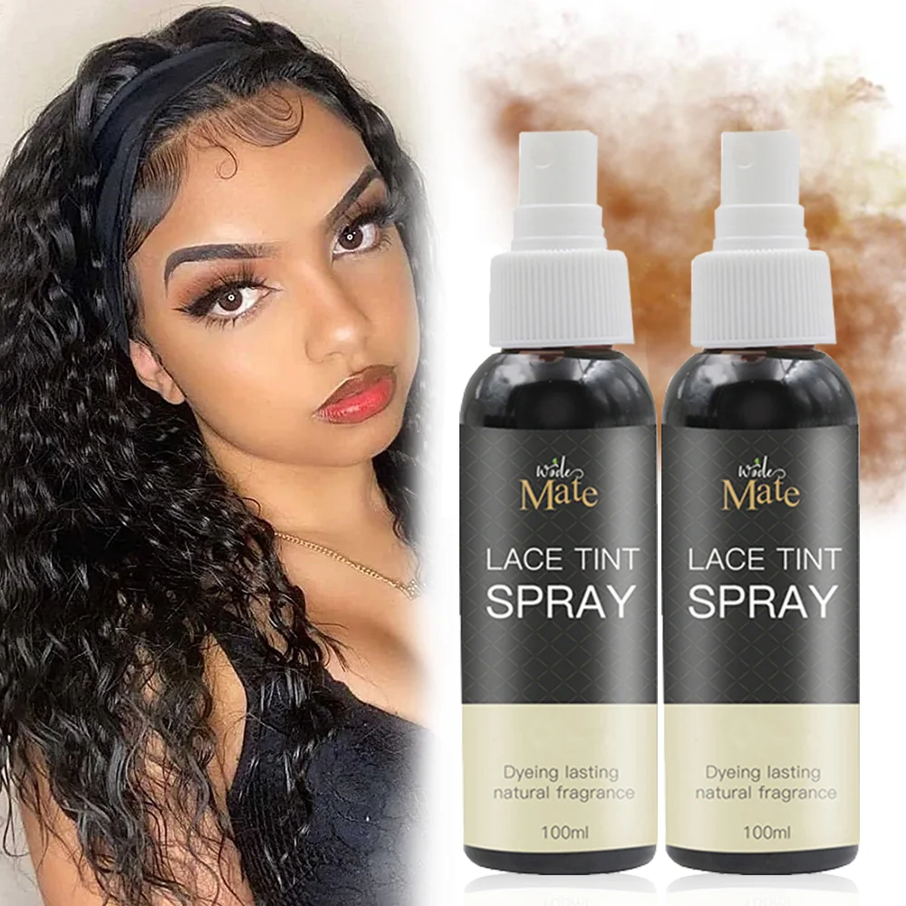 Private Label Lace Tint Spray for Wigs Dark Brown Middle Brown Light Lace Dyeing Spray Tinted Aerosol