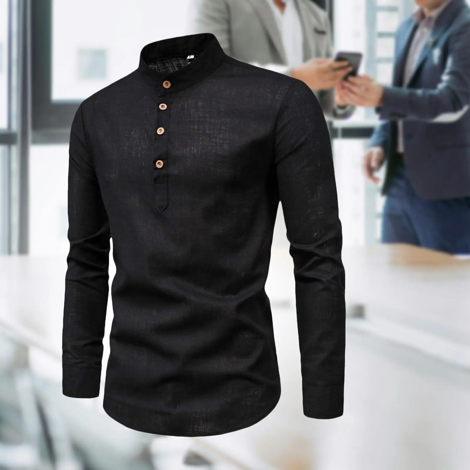 Men`s Long Sleeve Shirt Summer Tops Comfortable Mens Half Open Shirt for Business Dating Beach Vacations Tropical Daily Leisure