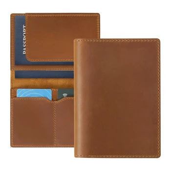 AIGUONIU Custodia per passaporto in pelle Custodia per portafoglio da viaggio per uomo e donna Protezione per organizer per documenti da viaggio in pelle