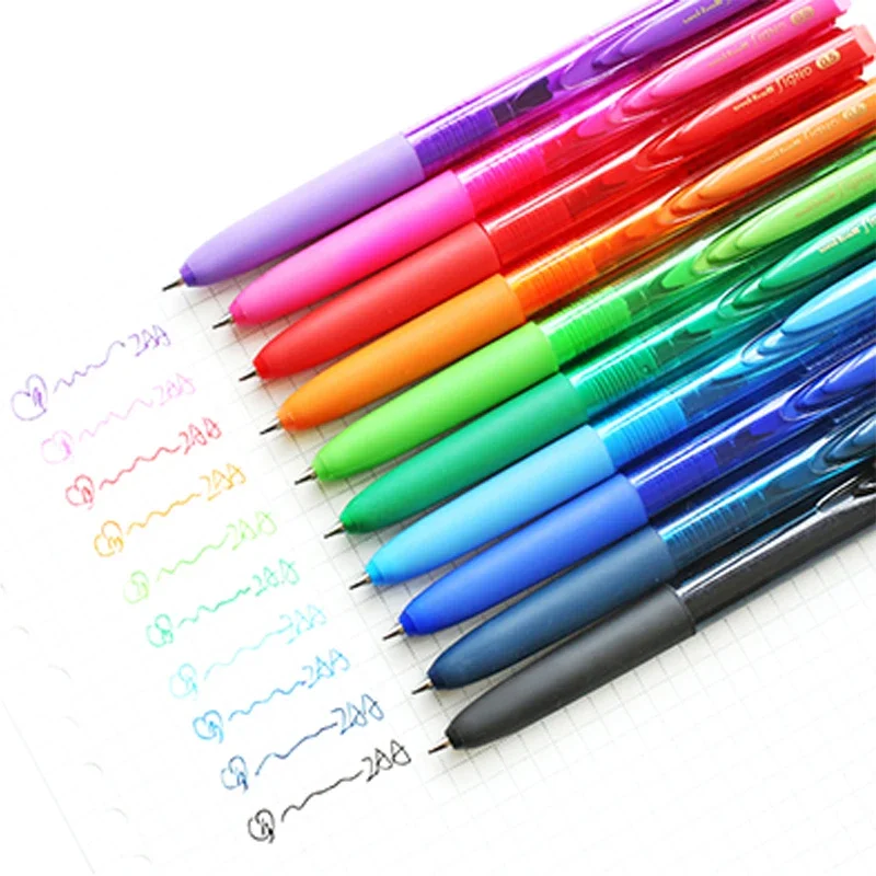 일본 UNI 젤 펜 콤보 세트, UMN-155 로우 댐핑, 빠른 건조, 블랙 펜, 0.38mm, 0.5mm, 사무 학생 용품, 귀여운 문구
