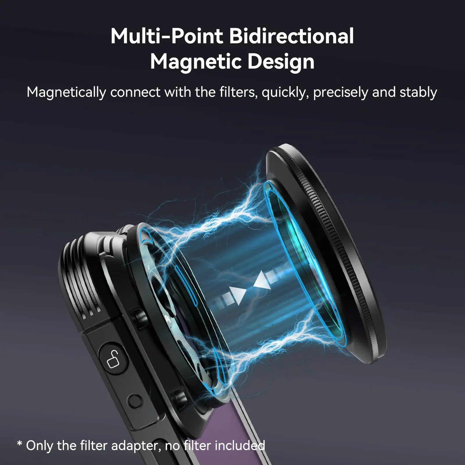 52mm Magnetic Filter Adapter, Quick Release Magnet Phone Lens Filter Ring for Ph
