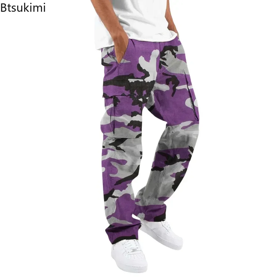 Pantaloni Cargo Mimetici da Uomo 2026, Trendy con Inserti e Multitasche, per Allenamento Outdoor, Casual, Jogger e Tuta Sportiva - immagine 3