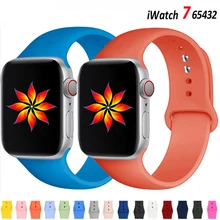 

Strap for Apple watch band 44mm 40mm 38mm 41mm 45mm Rubber silicone wrist correa bracelet iwatch series 3 4 5 6 se 7 watchband