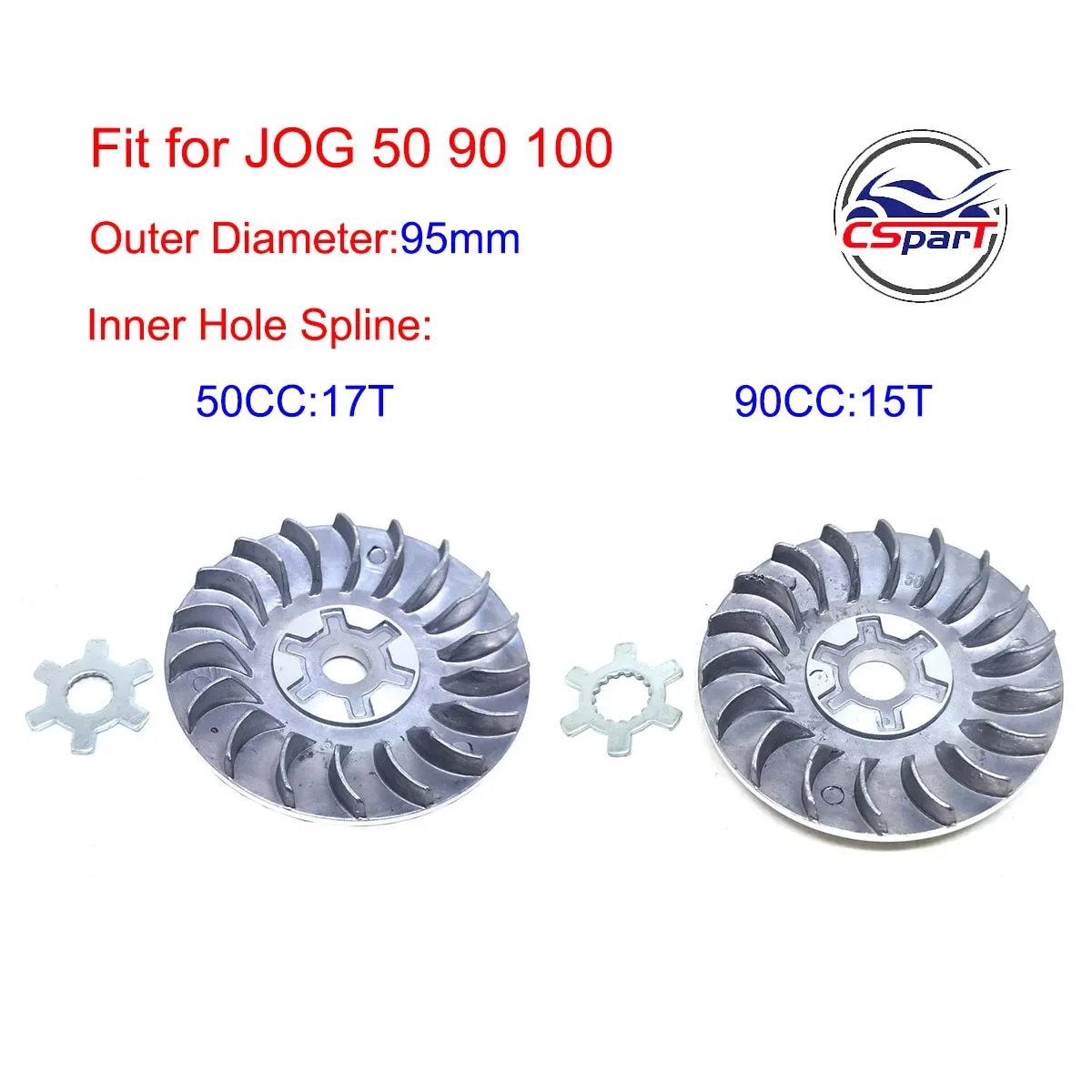 95Mm 15T 17T Cvt Variatore Ventola Per Yamaha Jog 50 90 100 1 Pe40Qmb 4Dm Vento Zip Keeway F-Act Matrix Flash Arnatv Buggy Scooter