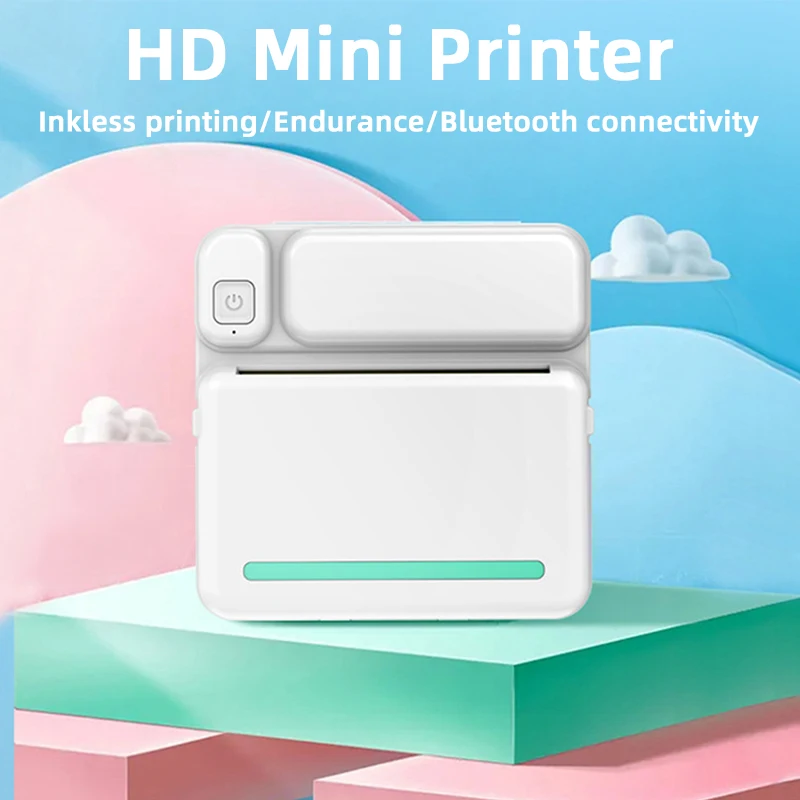 ZWN Portable Bluetooth Mini Printer Mobile Phone Photo Title Note Print Pocket Student Error Label Printer for Children's Gifts 5