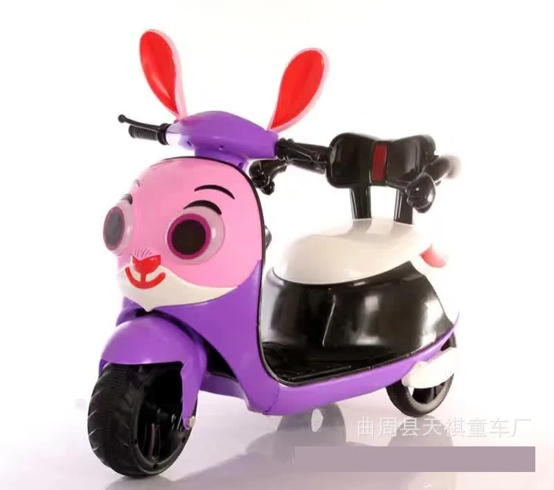 Doki Toy The New Baby Rabbit Children Electric Motorcycle Battery Male Girl Can Mount Buggies Toys Bring The Barriers