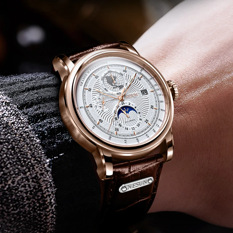 TEINTOP Nesun Orologio Automatico Uomo – Meccanico A Carica Automatica, Cassa 41mm, Quadrante Scheletrato, Impermeabile 30m.