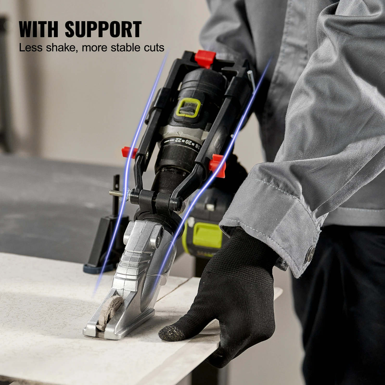VEVOR Board Cutter Drill Attachment Board Shears Attachment with 360 Degree Pivoting Head for Cutting Max 0.5" Fiber Cement 5