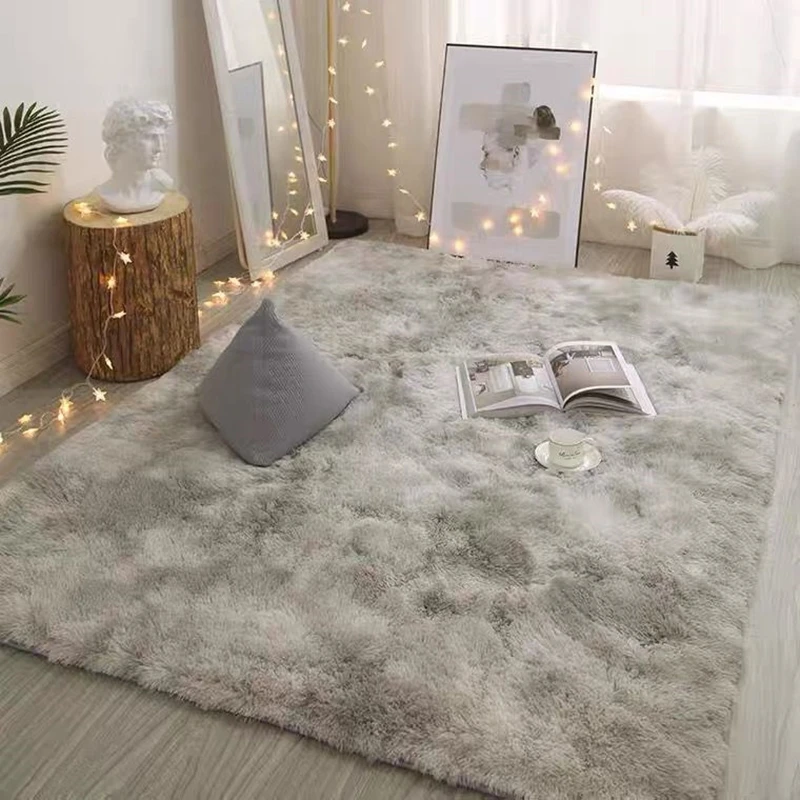 Plush Soft Sheepskin Bedroom Carpet Imitation Wool Pad Long Hair Bedside Mat Sofa Cushion Grey Rugs White Living Room Fur Carpet