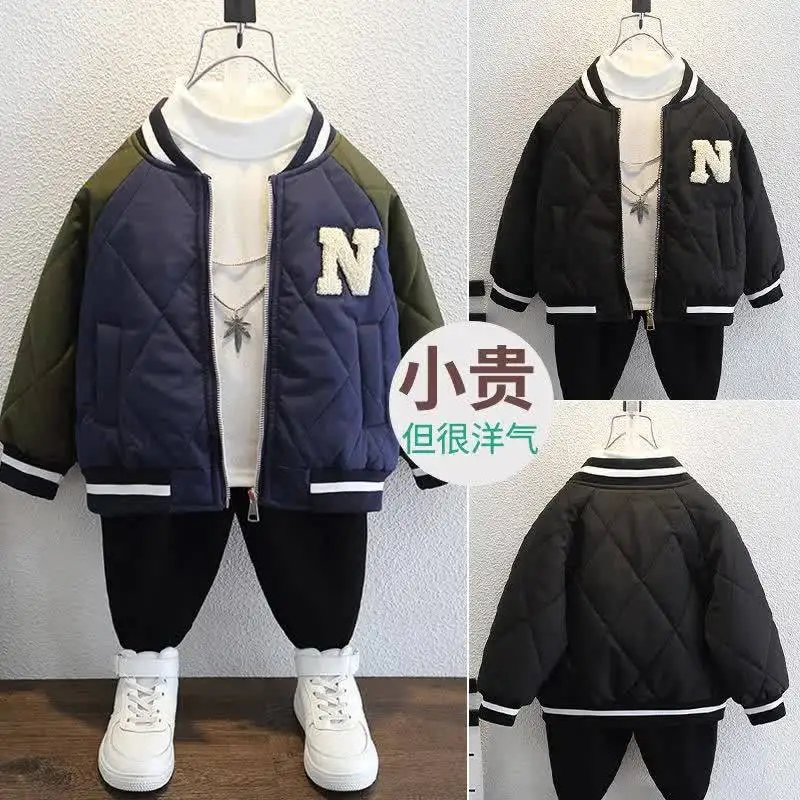 

Children's Clothing Boys' 2023 New Children's Baseball Uniform Baby Cotton Clothes Boys' Autumn and Winter Jacket Coat