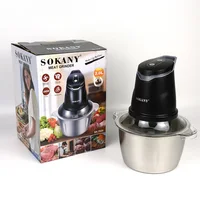 220V 110V Meat Grinder 2L Electric Stainless Steel Food Processors Mixer Vegetable Chopper Blender Machine for Kitchen Home 다지기 1