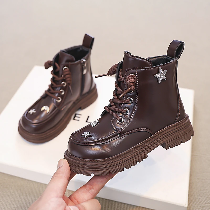 Girls Non Slip Ankle Boots Breathable Lining Kpop Style