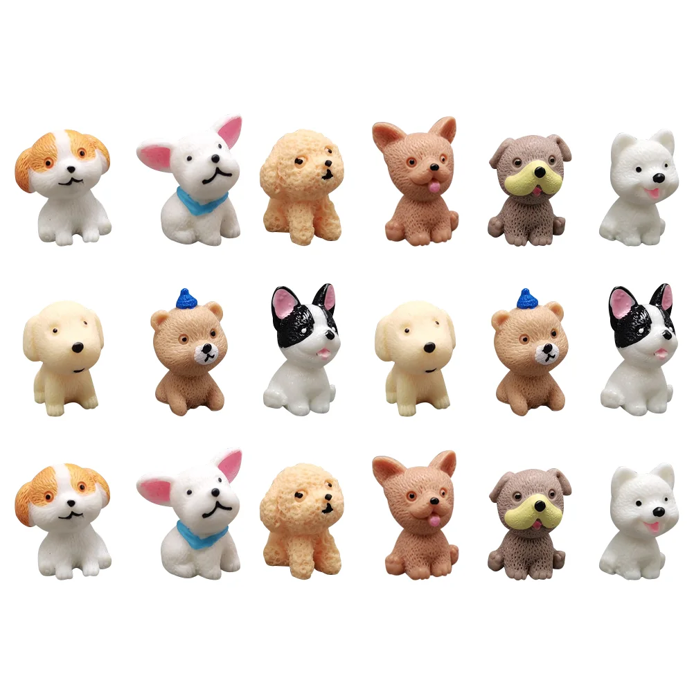 

18Pcs Miniature Puppy Adornment Bonsai Animals Ornament Children Party Favors