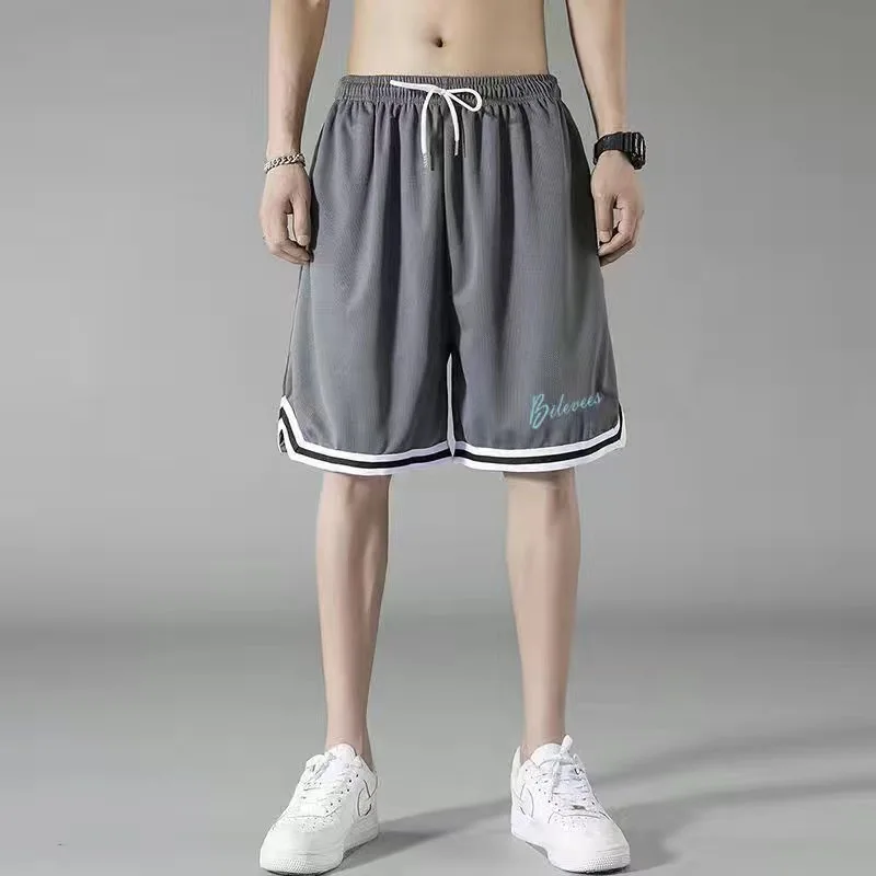 Summer Men's Home Handsome Casual Sports Fashion Oversized Loose Fitting Basketball Running Sports Fitness Capris
