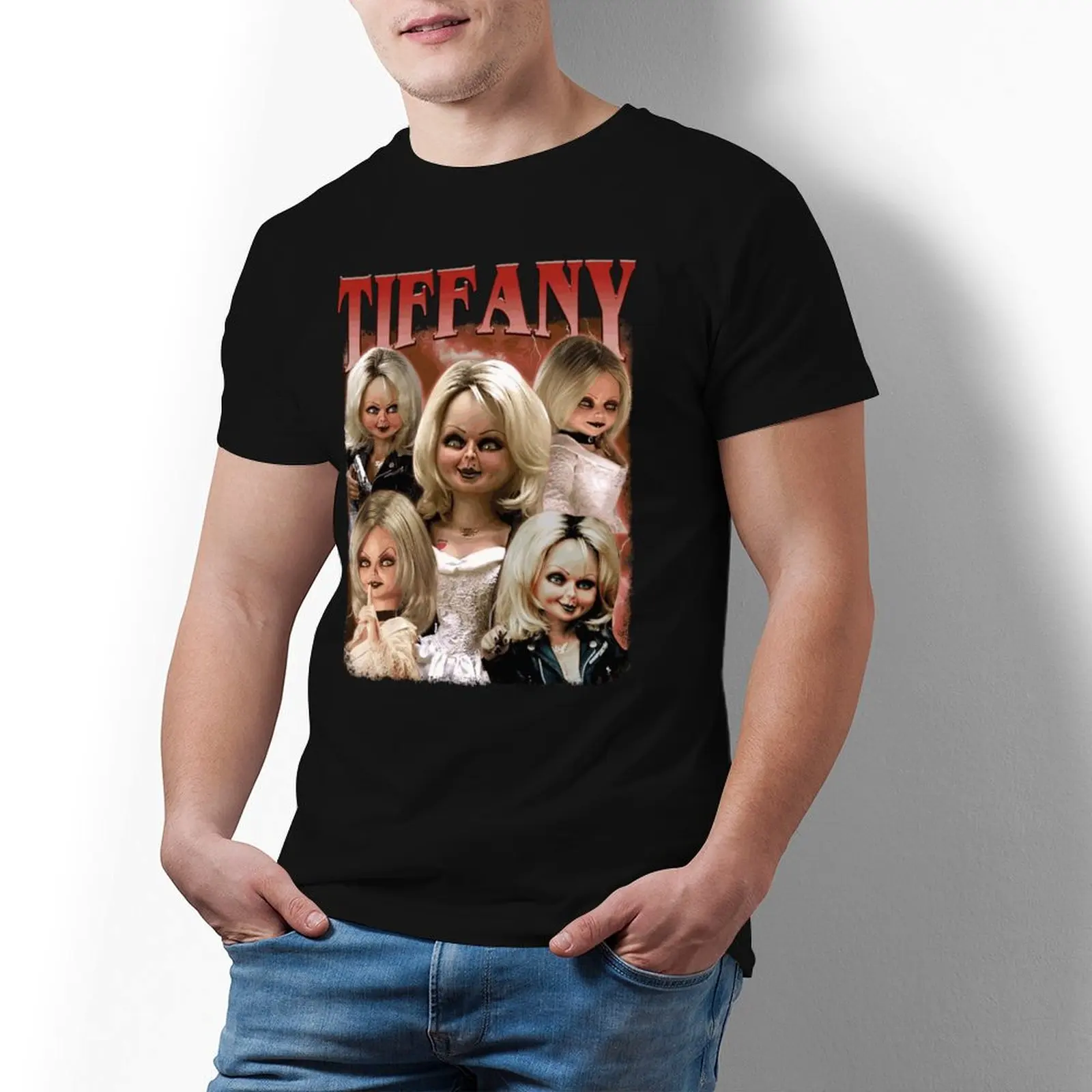 Maglietta Vintage Tiffany Fanart 100% Cotone T-Shirt Sposa Di Chucky Popolare Tshirt Per Uomo Beach Y2K Retro Pattern Tees