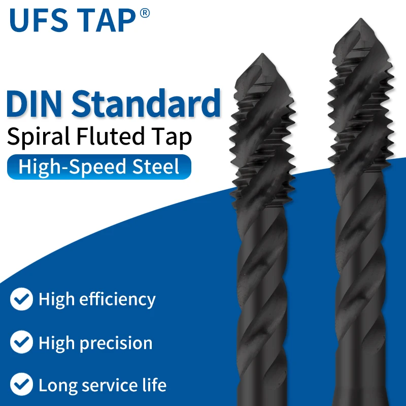 UFS TAP 1개 HSS-CO DIN 371 376 표준 성형/롤탭 나선형 플루트/포인트 탭 M2 M3 M4 M5 M6 M8 M10 M12 기계 나사탭