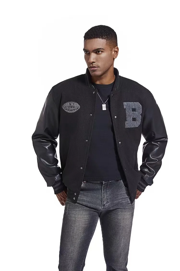 Fashion Men's Baseball Bomber Jackets Autumn Winter Warm Clothing Leather Cotton Coats Outdoor Biker Travel Jacket Trend