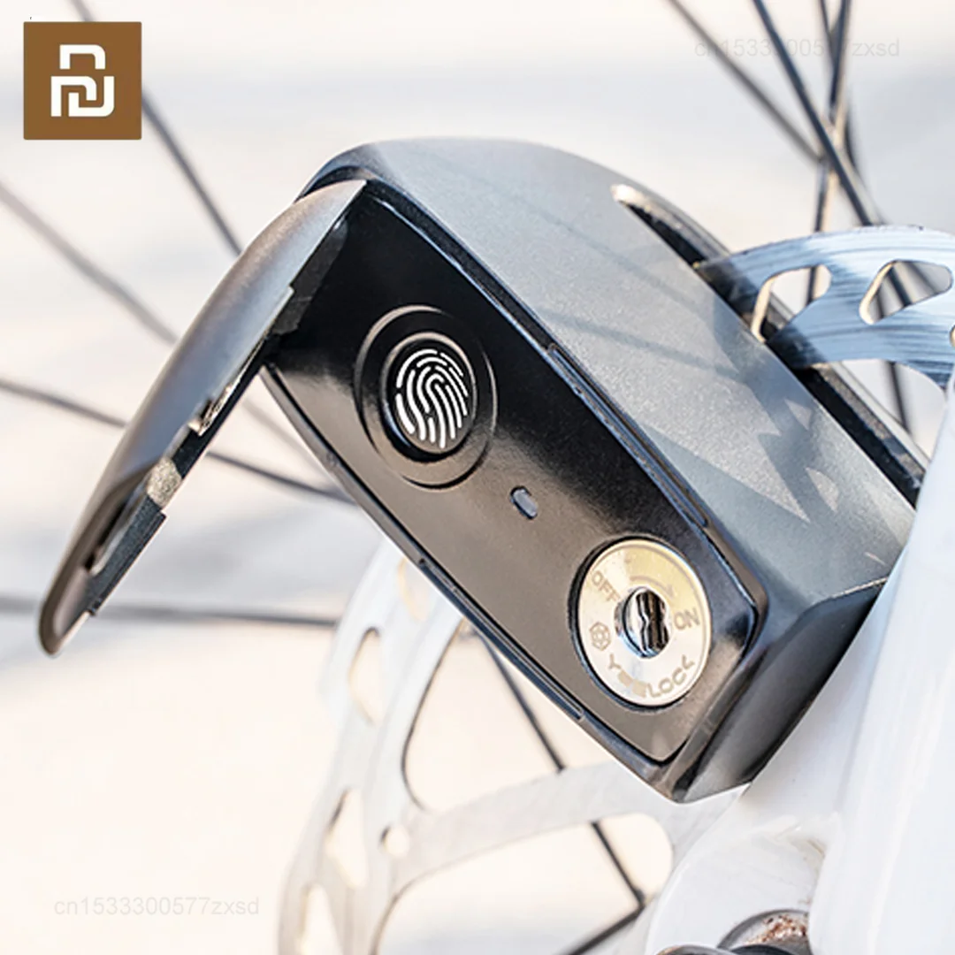 Youpin Yeelock Bicicletas Impressão Digital Bloqueio de Segurança Anti-roubo Bloqueio de Impressão Digital para Veículos Elétricos Motocicletas com Freios a Disco