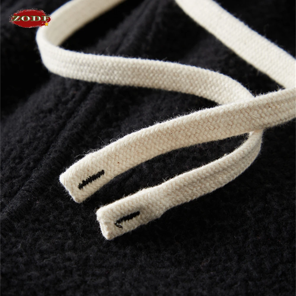ZODF Retro Winter Men 360gsm Batik Washed Fleece Sweatpants Women Unisex Loose Drawstring Warm Joggers Pants Streetwears HY0714 6
