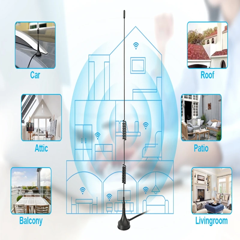 Superbat Dual Band VHF UHF 136-174MHz 400-470MHz Ham Radio Antenna Handheld Two Way Radio Magnetic Base for Kenwood Wouxun BaoFe
