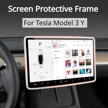 Screen Protector for Tesla Model 3 Y Silicone Protective Trim Cover Central Control Navigation Car Accessories Pink Grey White 1