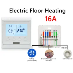 Smart Underfloor Heating Thermostat with LCD Screen - Programmable Temperature Controller (Electric Non WIFI)