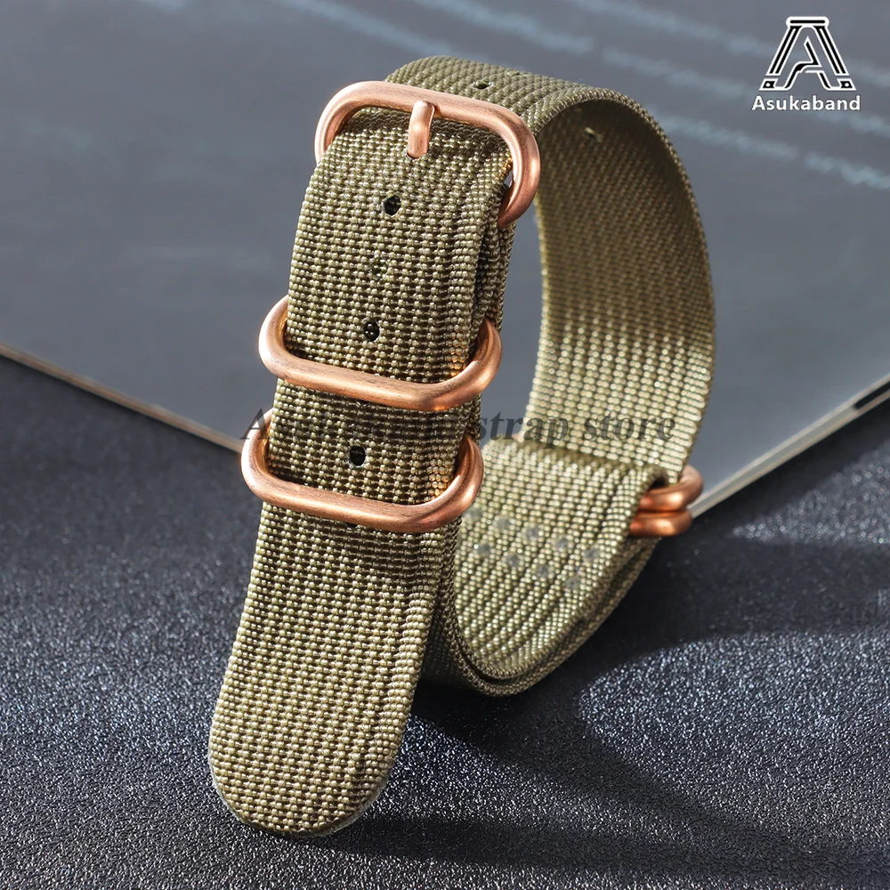 Elegant Rose Gold Buckle Nylon Watch Strap - Canvas Watchband