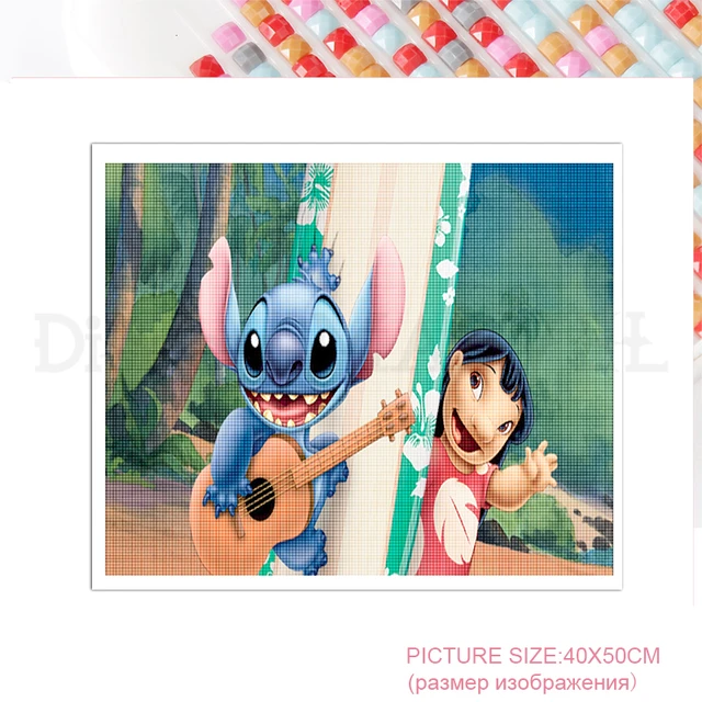 Disney Stitch Diamond Painting  Lilo Stitch Diamond Embroidery - Disney  Cartoon - Aliexpress