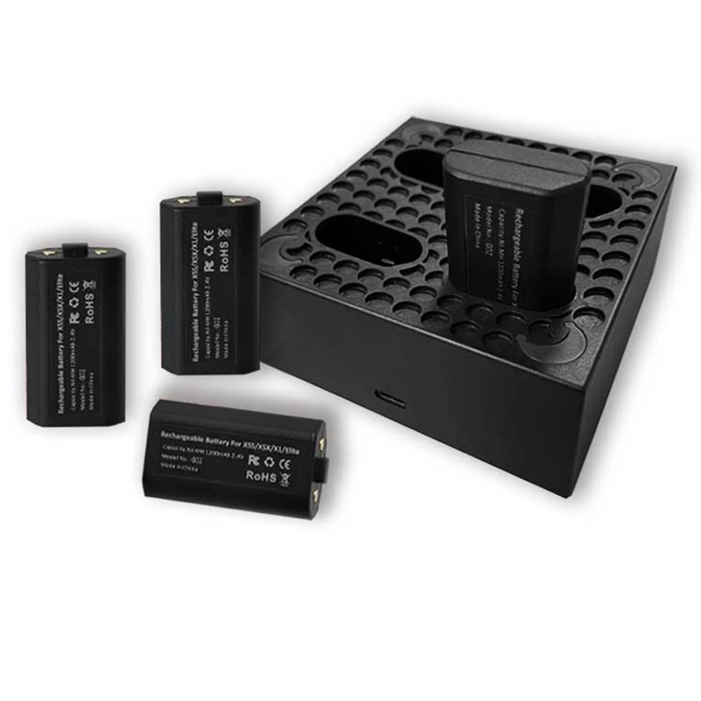 Caricabatteria Ricaricabile Per Xbox Series X / Xbox One / Xbox One X / Xbox Series S / Xbox Elite Con 4 Batterie