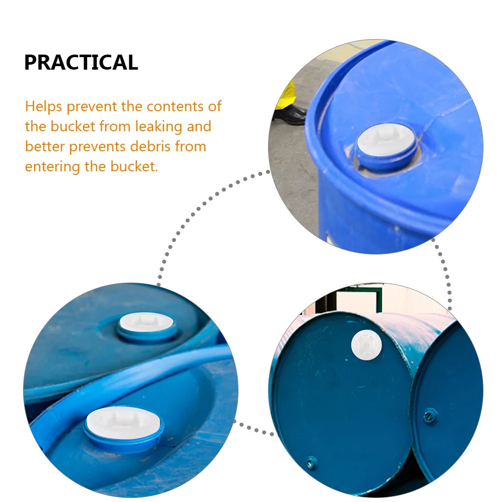 8 Pcs Chemical Barrel Cover Plastic Plug Water Drum Gallon Caps White Oil Lids Bung Seal