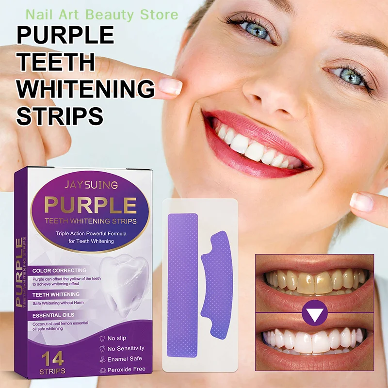 

Teeth Whitening Strips Purple Color Correcting Whitening Teethperoxide Free Sensitive Friendly Teeth Whitening Kit For Adult