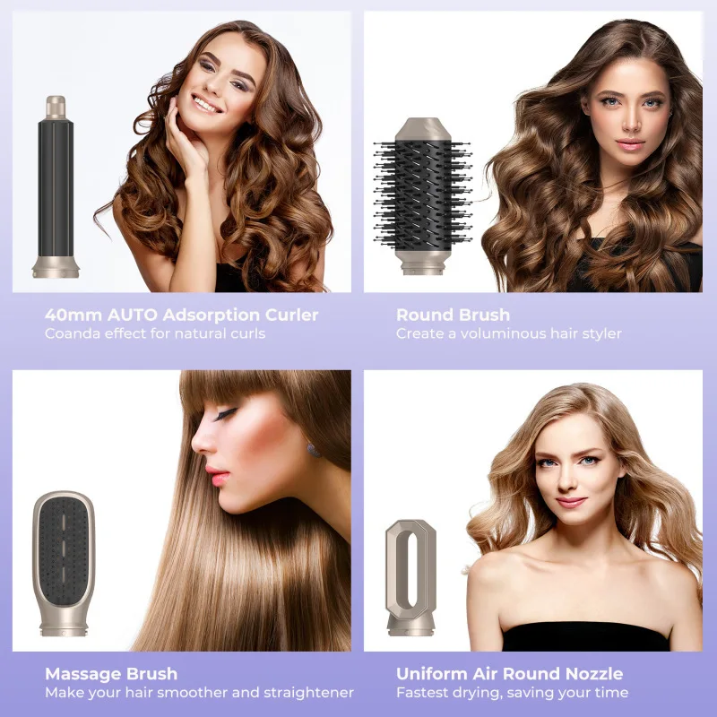 Multifunctional curling iron device Highspeed hot air comb automatic hair suction curling iron