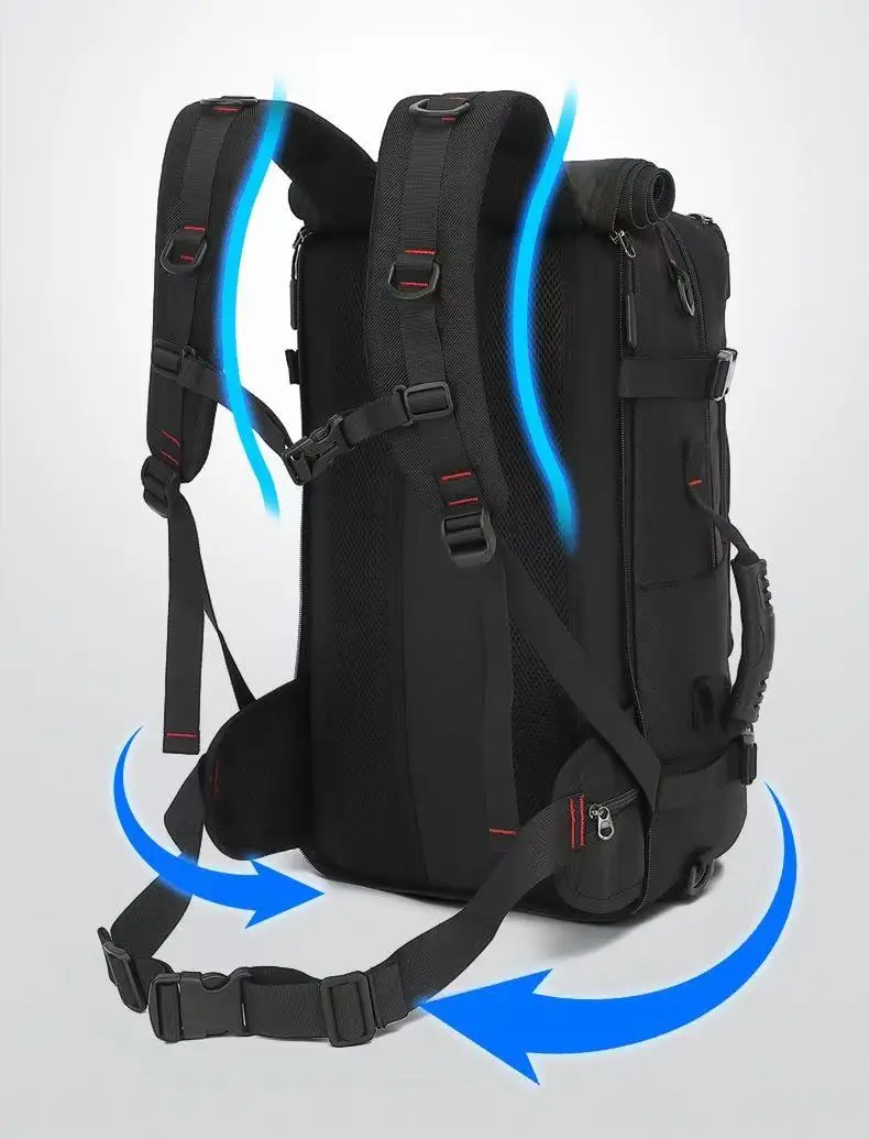 Reiserucksäcke für Damen und Herren, 60-70 Liter Übergroßer Rucksack, Langlebige Konvertierbare Reisetasche mit Schuhfach – Detail 11