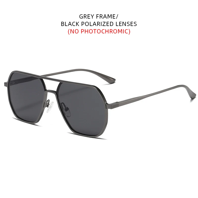 Chic Photochromic Metal Sunglasses - Fashionable Polarized Anti-Glare UV400 Shades