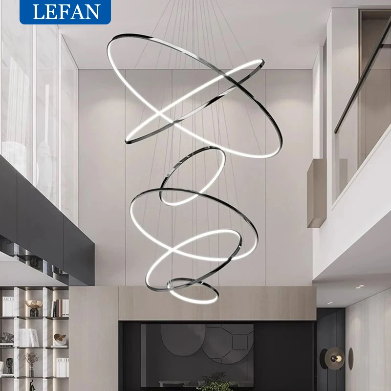 Modern decor led forstaircase Chandeliers lights for living room hanging light indoor pendant light lamps lighting 5