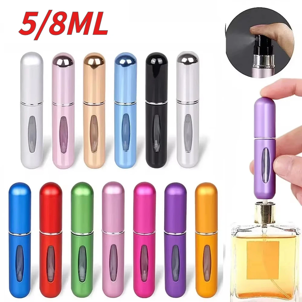 8/5ml Perfume Spray Portable Travel Mini Cosmetics Aluminum Spray Refillable Bottle Can Be Used As Decorative Small Bottle