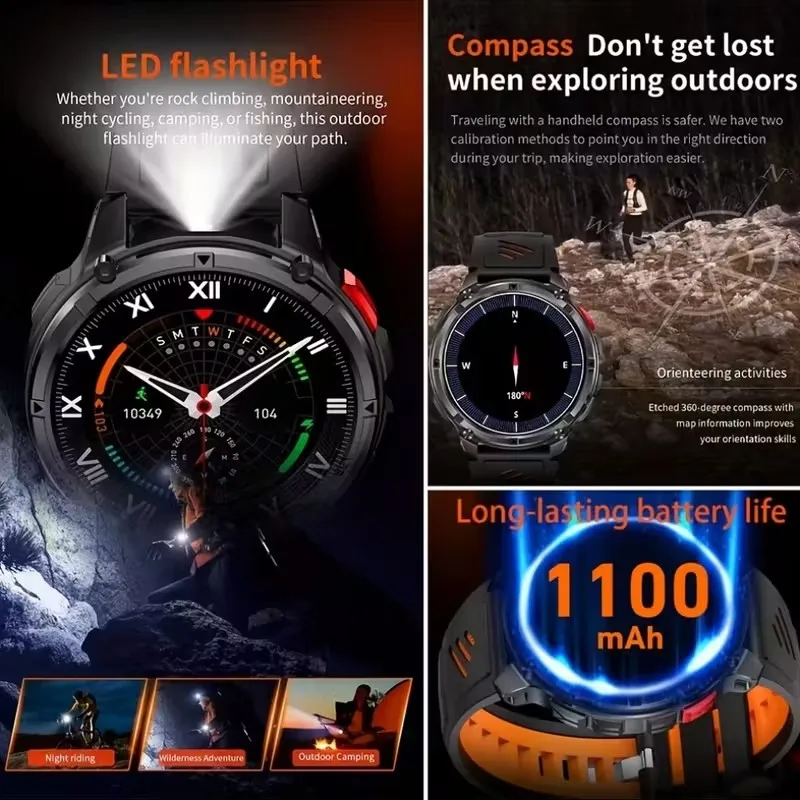 2026 New T-Rex3 Ultra 1100mAh Super Capacity Battery Adult Men Smart Watch 1.7" Large Screen Call 5ATM Waterproof Sports Watches 6
