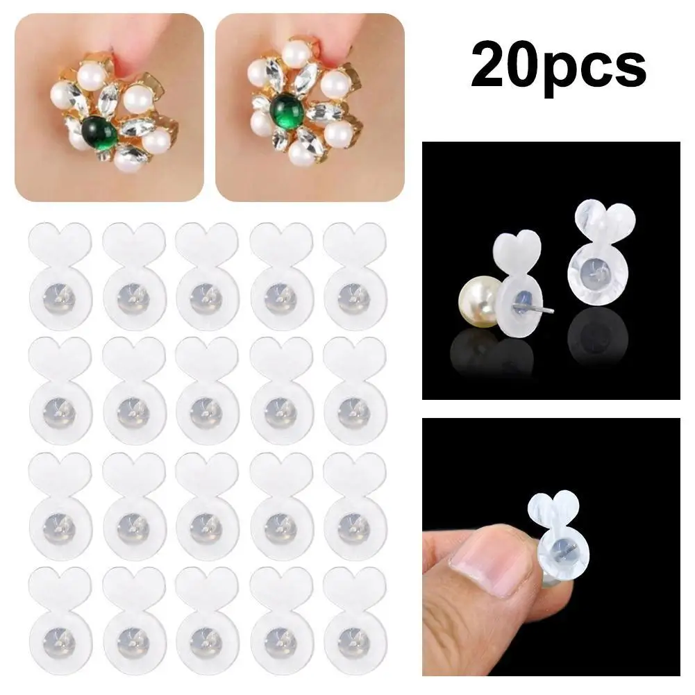 20Pcs Supportive Earring Lifters for Heavy Earrings Unique Earring Back for Ear Studs Acrylic Clear Replacement Jewelry Findings earring back stoppers
