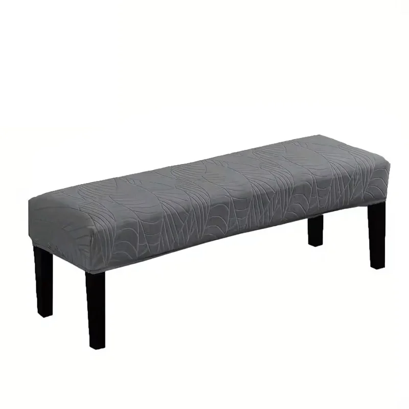 Elegant Jacquard Leaf Design Bench Cover - Dust-Proof, Removable & Washable