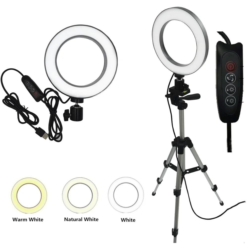 6" 10" LED Selfie Ring Light Studio Photography Photo Lights Fill Light Tripod for Mobile Phone Live Makeup VIPlink for AG 3