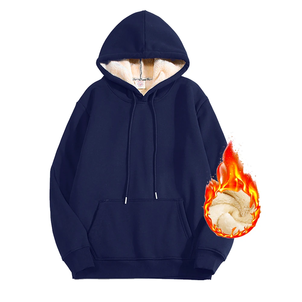 Winter Thicken Warm Suit Thick Lambswool Sets Men Women Casual Loose Sweatshirts Hooded Two-Piece Set Thickened Hoodies Pants