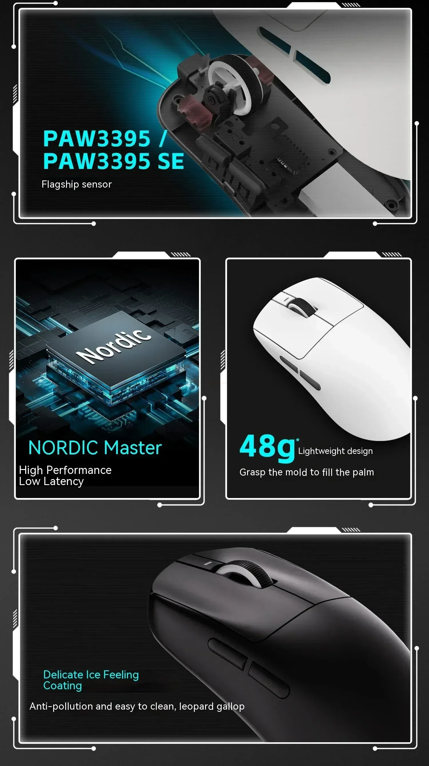Vxe Dragonfly R1 Pro Max Wireless Gaming Mouse Lightweight Paw3395 2KHz Intelligent Speed X Low Delay Fps