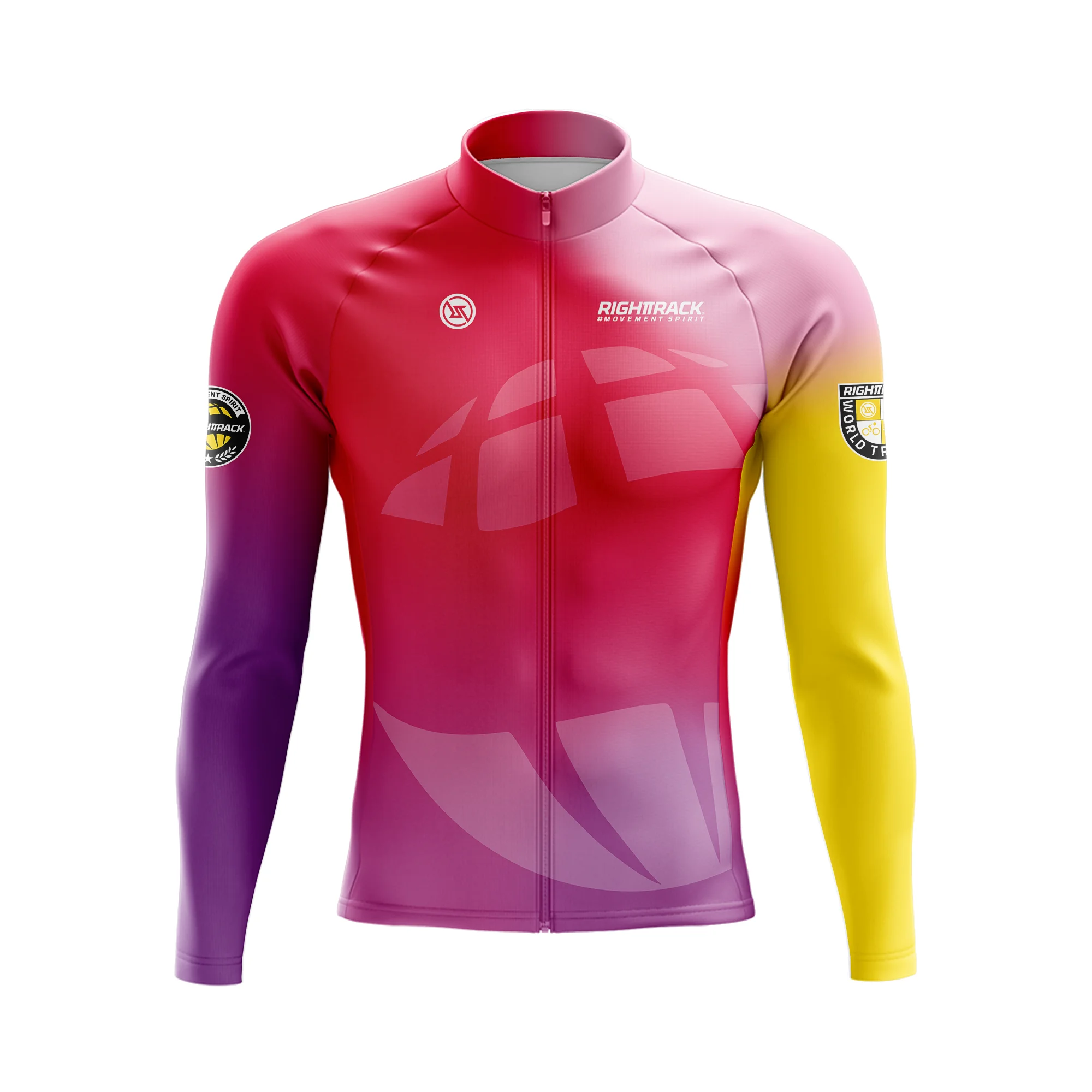 thumbnail image 1 of Jersey de ciclismo de manga larga de otoño 2024, unisex, de malla fina y colorida, con protección solar, ropa para bicicleta de carretera RIGHTTRACK, 1 of 4