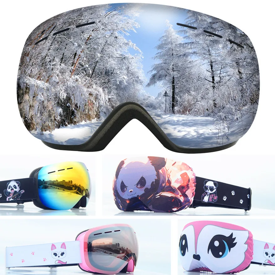 

1PC Outdoor Ski Goggles Frameless, Interchangeable Lens 100% UV400 Protection Snow Goggles for Men & Women