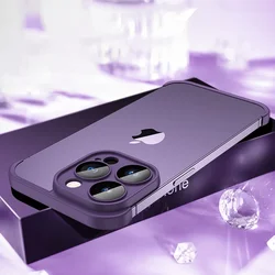 Frameless Silicone Bumper Case with Lens Protector and Corner Coverage - iPhone 14 Pro (PURPLE)