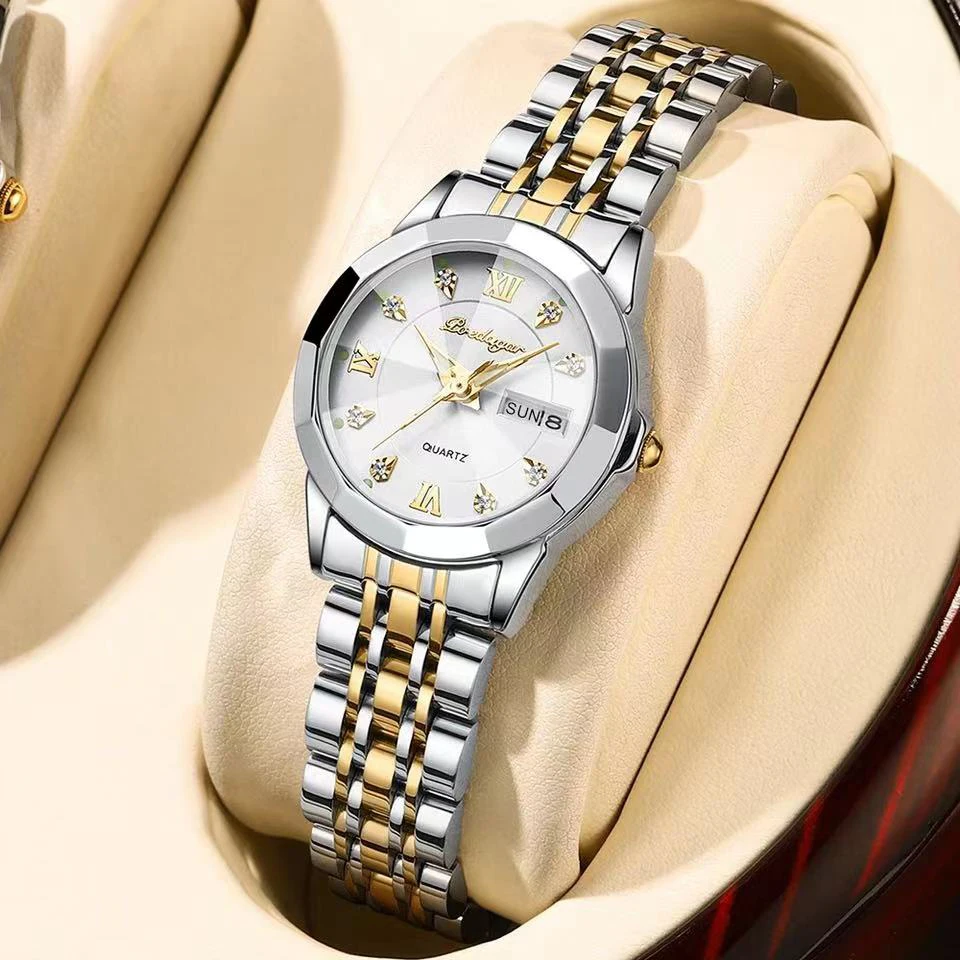 POEDAGAR Luxury Elegant Ladies Watch High Quality Casual Stainless Steel Luminous Waterproof Quartz Women's Watches Dress Clock
