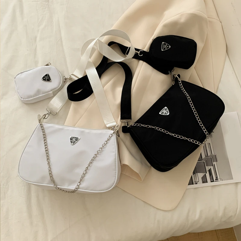 Woman Female Fashion Causal Handbag Set Crossbody Bags Shoulder Handbags 2in1 Sling Bag Trend Hand Bag For Travel Shopping