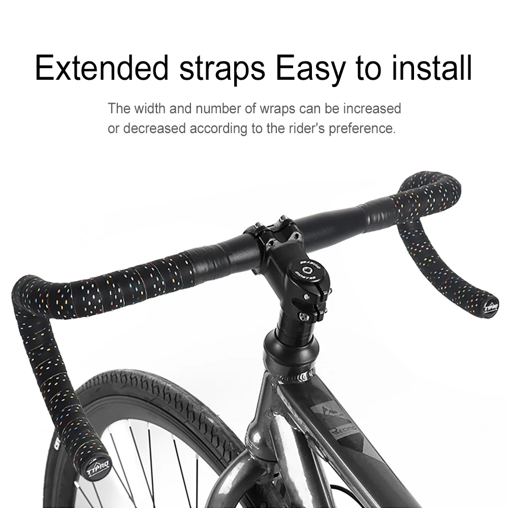 TTPRO Road Bike Handlebar Tapes PU Shock Bicycle Handle Bar Tape Bar End Plugs Anti-Slip Anti-Vibration Wrap Belts Bartape